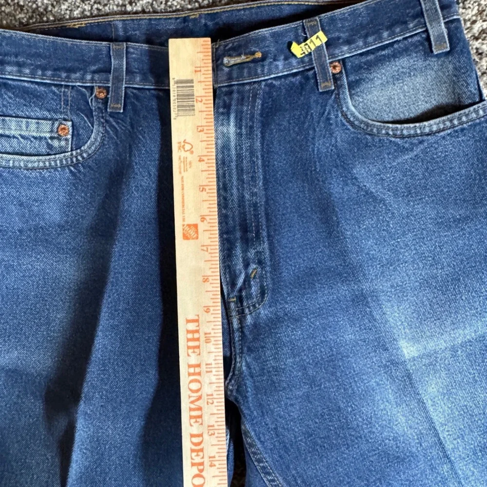 Vintage Levis 505 Mens 36x32 Starched Jeans Faded Dark Wash Straight Regular Fit
